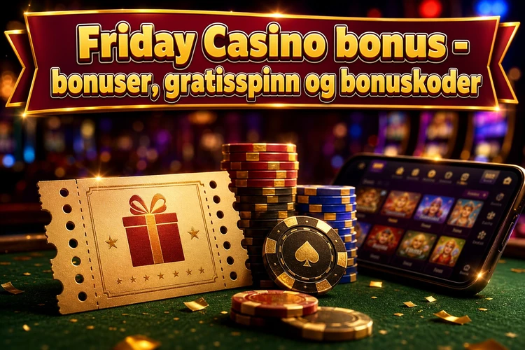Friday Casino bonus - bonuser, gratisspinn og bonuskoder